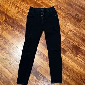 Blue Spice black ripped skinny jeans